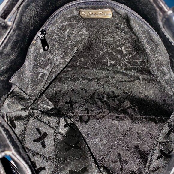 Vintage Paloma Picasso Black Leather Crossbody Drawstring Bucket Bag Italy EUC - Picture 9 of 16